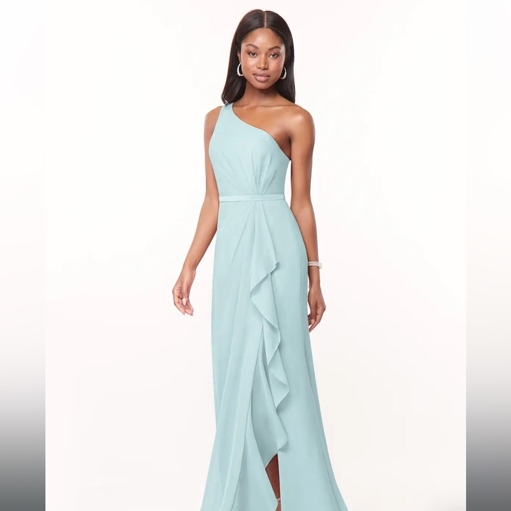 Azazie Bridesmaid Dress Liza in color Jade A8-10 custom petite
